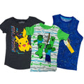 Lot of 3 New All in Motion Minecraft Pokemon Boys Large Short Sleeve Shirts