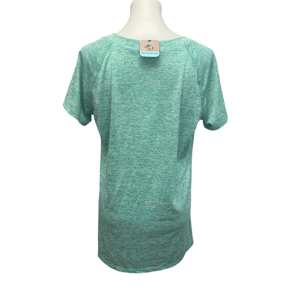 Hand Printed Upcycled XL Watercolor Peony Flower Polyester Blend Crew Neck Tee