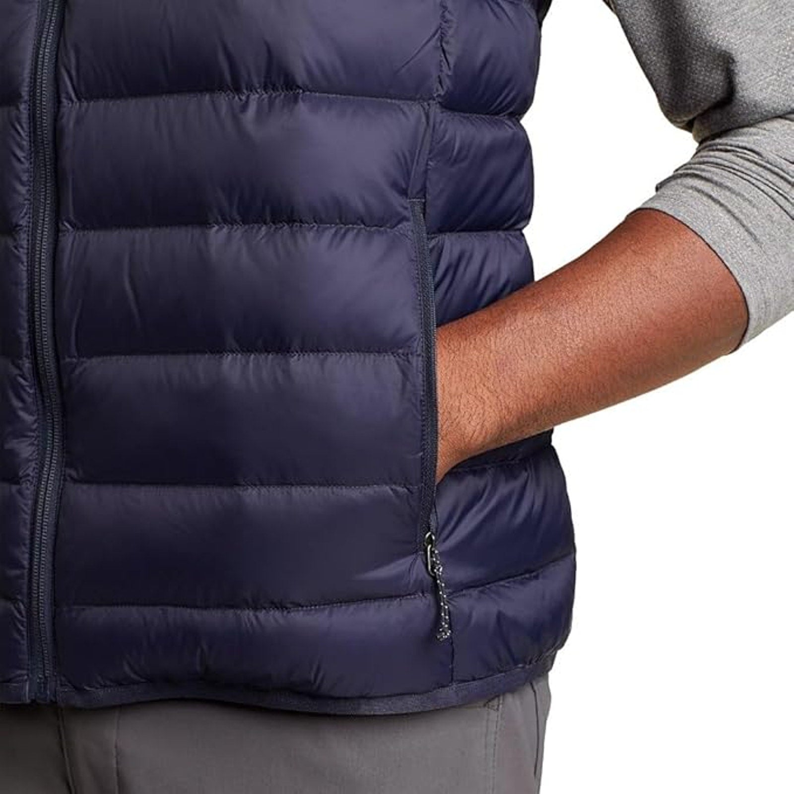 New Eddie Bauer Mens Navy Blue CirrusLite 650FP Down Zip Up Puffer Vest
