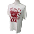 New Upcycled Hand Printed Womens Medium Sunglasses Highland Cow Fireworks Tee