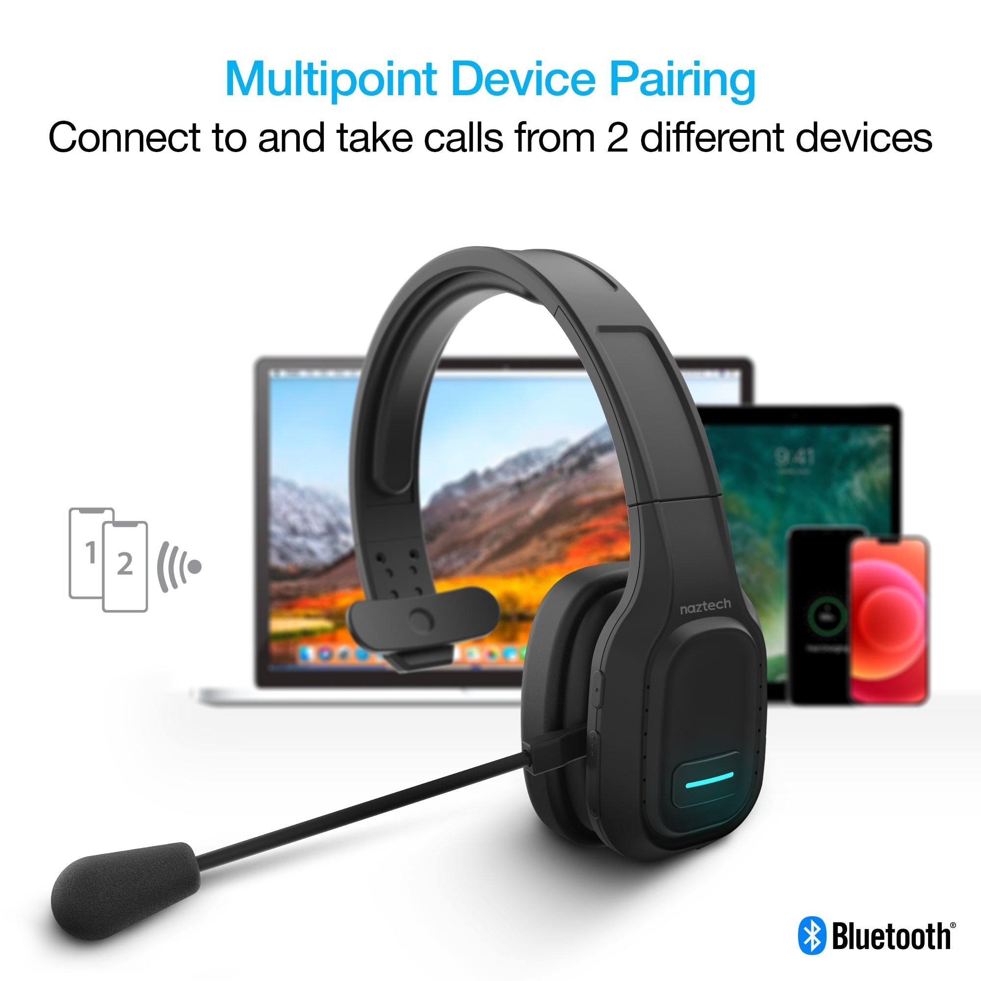 Naztech NXT-700 Xtreme Noise Cancelling Headset - Home Black