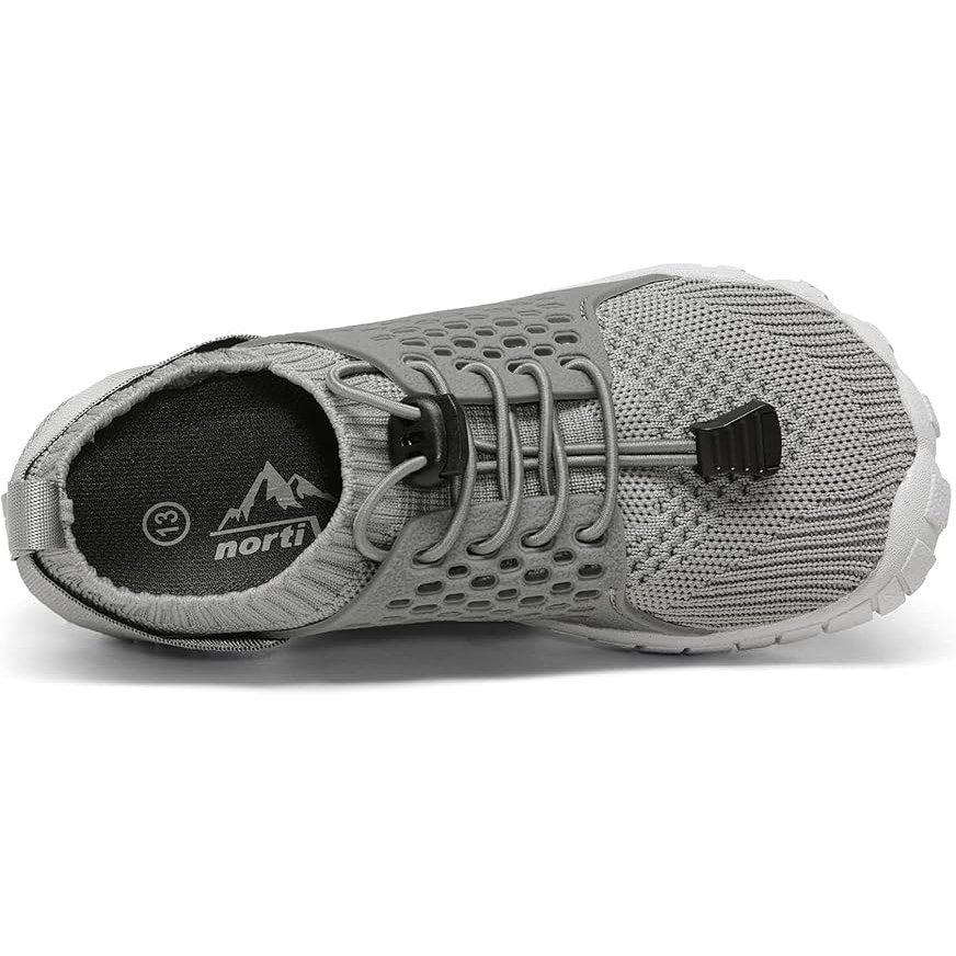 New Nortiv8 Little Boys 12 Gray Lace Up Barefoot Non Slip Aqua Socks Water Shoes