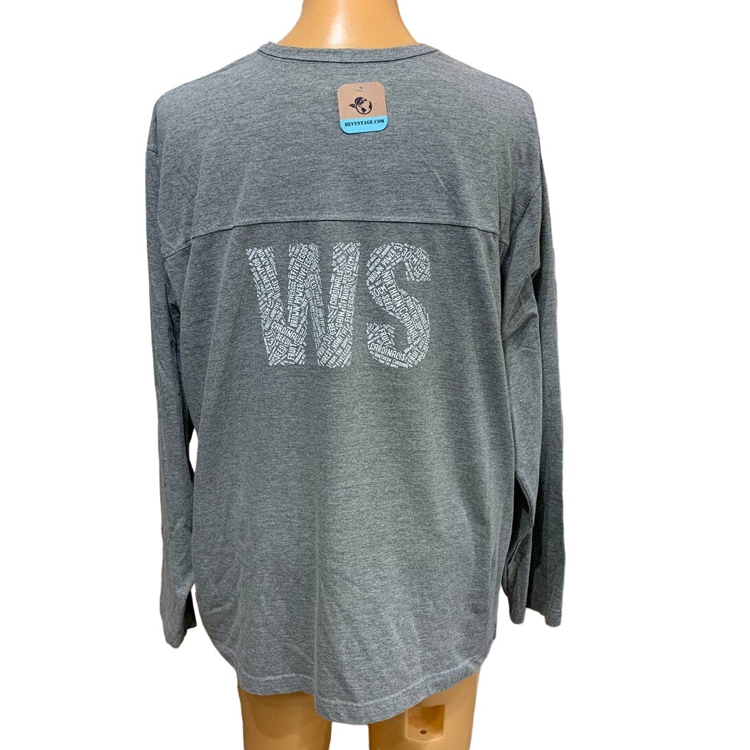 Wingspan Inspired Mens 3XL Northern Cardinal Red Bird Custom Upcycled Henley