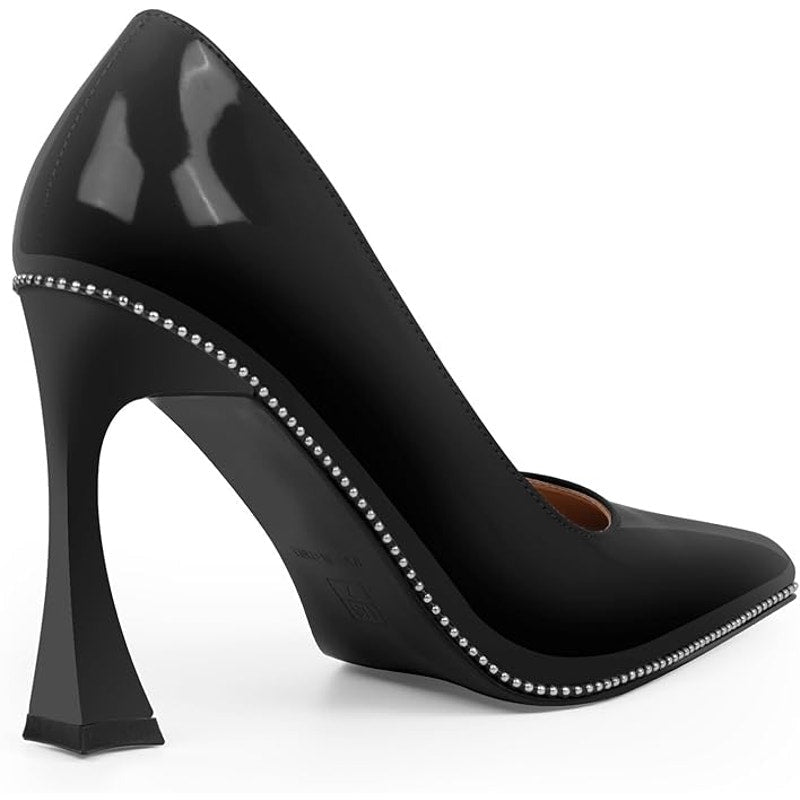 Odetina Womens Size 8.5 Black 4" Heels Closed Pointed Toe Slip On Pumps Shoes