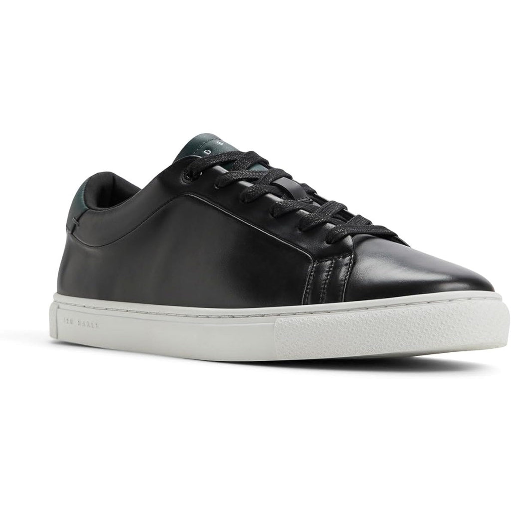 New In Box Ted Baker Mens Size 12 Black Leather Robberto Lace Up Sneaker Shoes