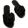 New GorgGlitter Womens Size 11 Black Slip On Slide Sandal Open Toe Bow Shoes