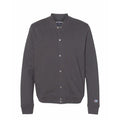 New Champion Mens Medium Charcoal Gray SnapUp PolyCotton Athletic Bomber Jacket