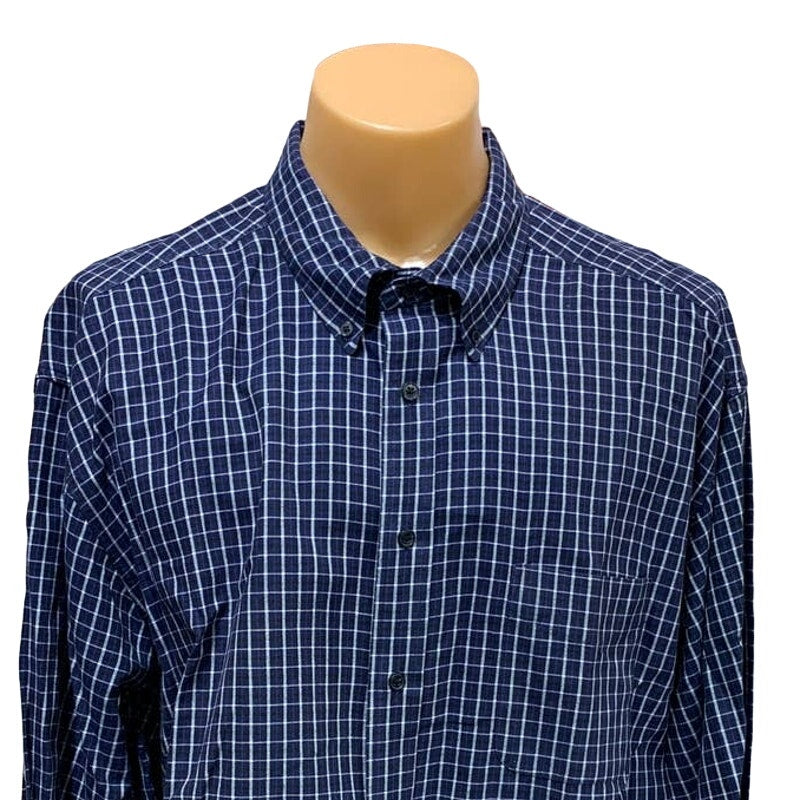 Dockers Mens XXL Plaid Grid 100% Cotton Long Sleeve Button Down Casual Shirt