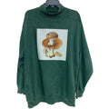 Upcycled Hand Printed Womens Medium Spodoleucus Oyster Mushroom Sweatshirt