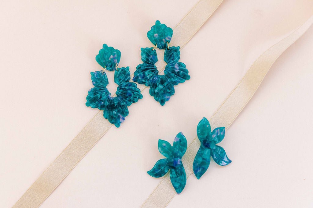 Fern Statement Earrings - Mystic Lagoon