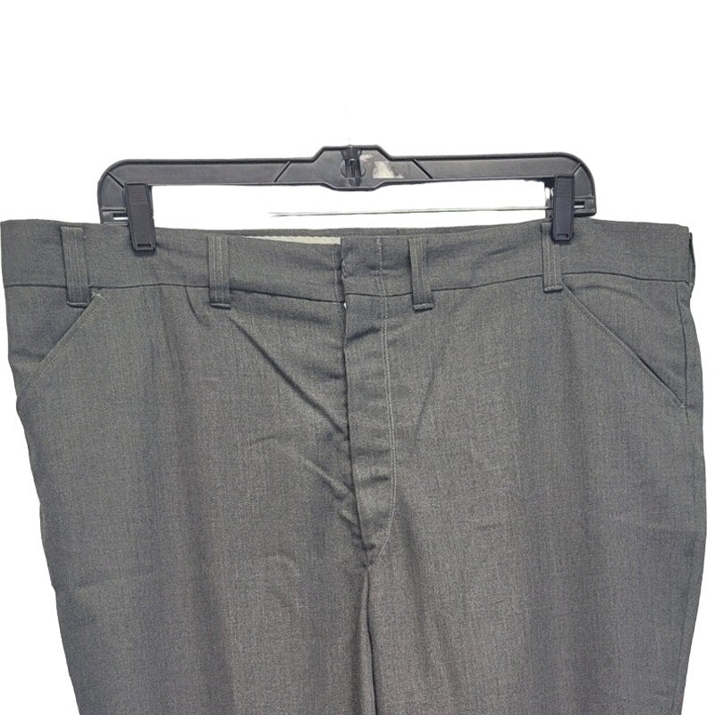 Mens 46X30 Gray Flat Front Multi Pocket Pants Hook Eye Closure Dress Pants