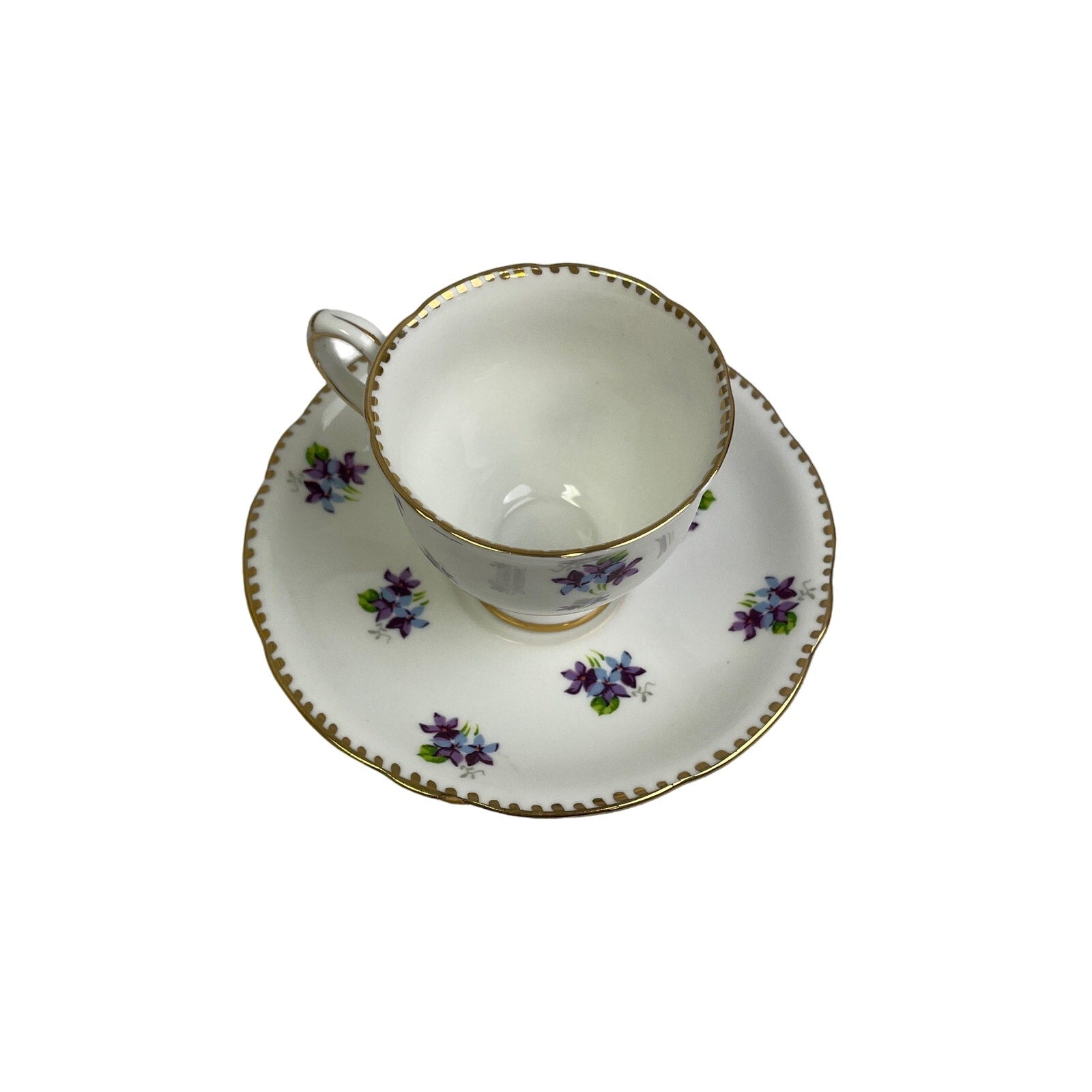 Vintage Royal Stafford Sweet Violets England Saucer Cup Bone China Teacup Set