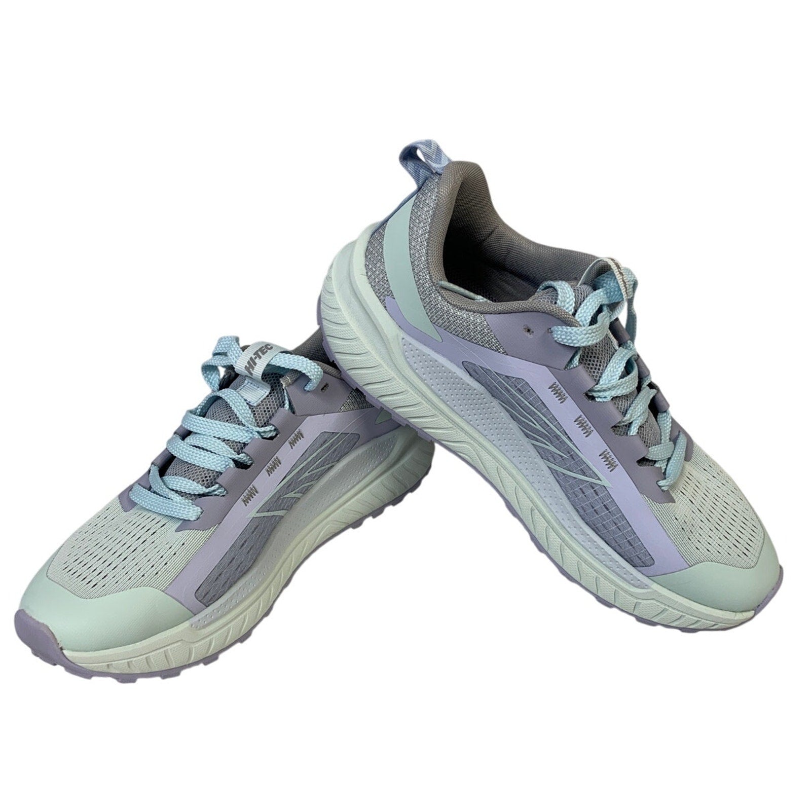 New In Box Hi-Tec Women Size 6 Purple Gray Mesh Lace Up Cushion Athletic Shoes