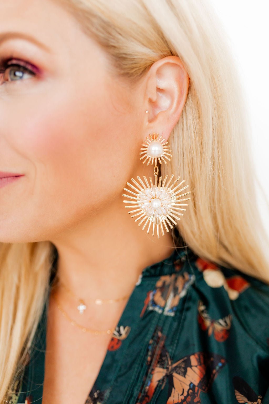 Fiona Statement Earrings - Pearl