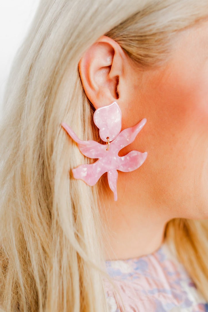Flora Statement Earrings - Ballet Slipper