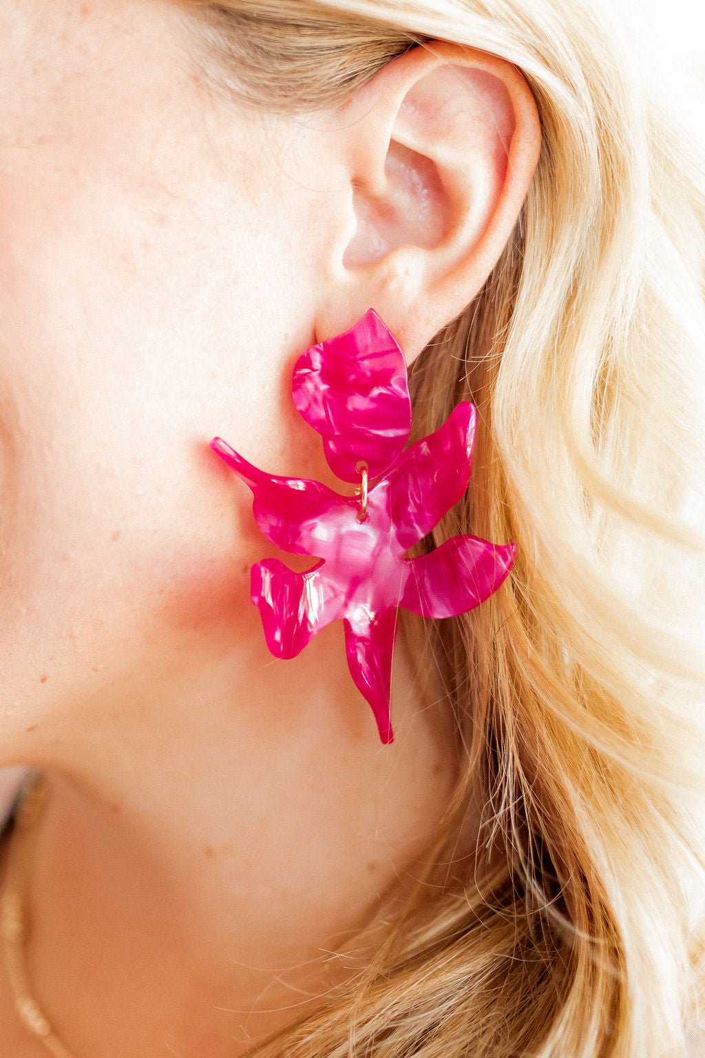 Flora Statement Earrings - Pearlized Pink