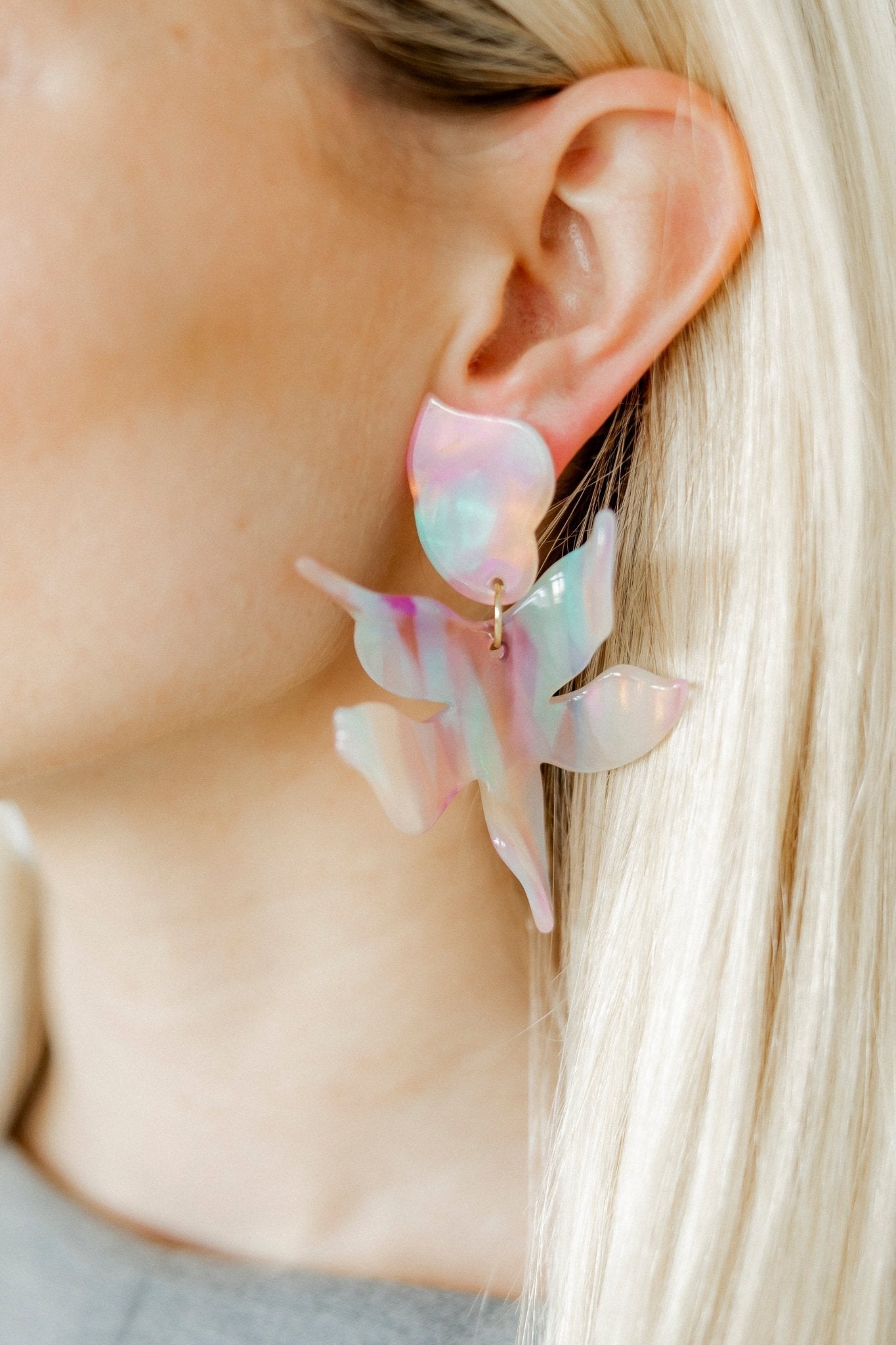 Flora Statement Earrings - Prism Pastel