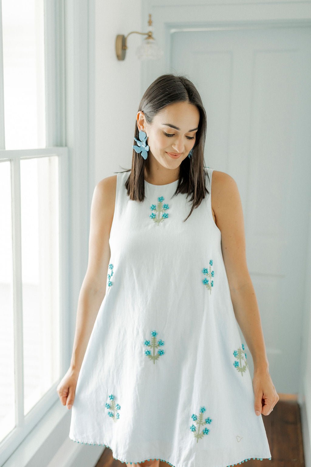 Flora Statement Earrings - Turquoise
