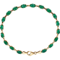 Élira Line 14K Yellow Gold Lab Grown Emerald Bracelet