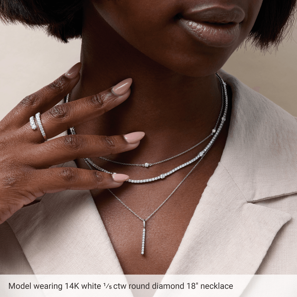 Lumière 14K Gold Diamond Station Necklace
