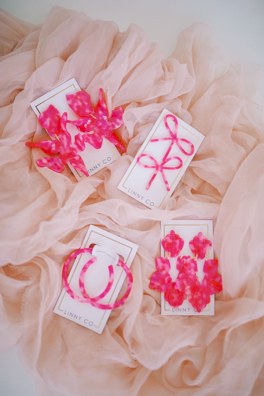 Holly Medium Hoop Earrings - Pink Party Punch