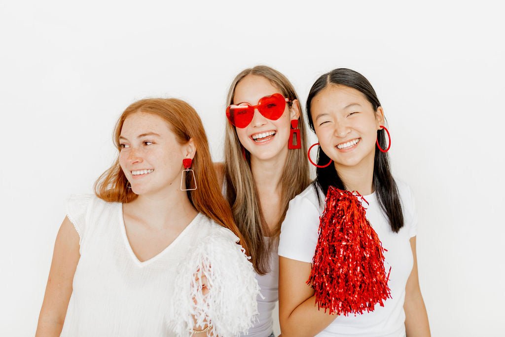 Holly Mega Hoop Earrings - True Red