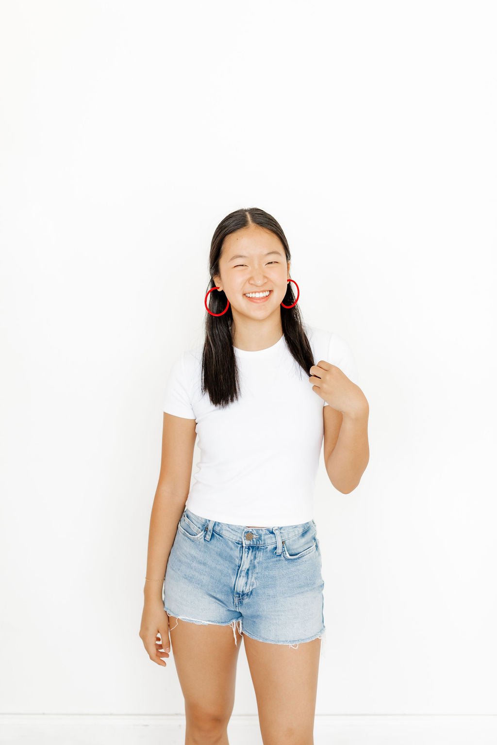 Holly Mega Hoop Earrings - True Red