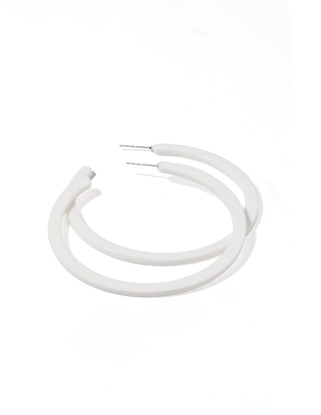 Holly Mega Hoop Earrings - True White