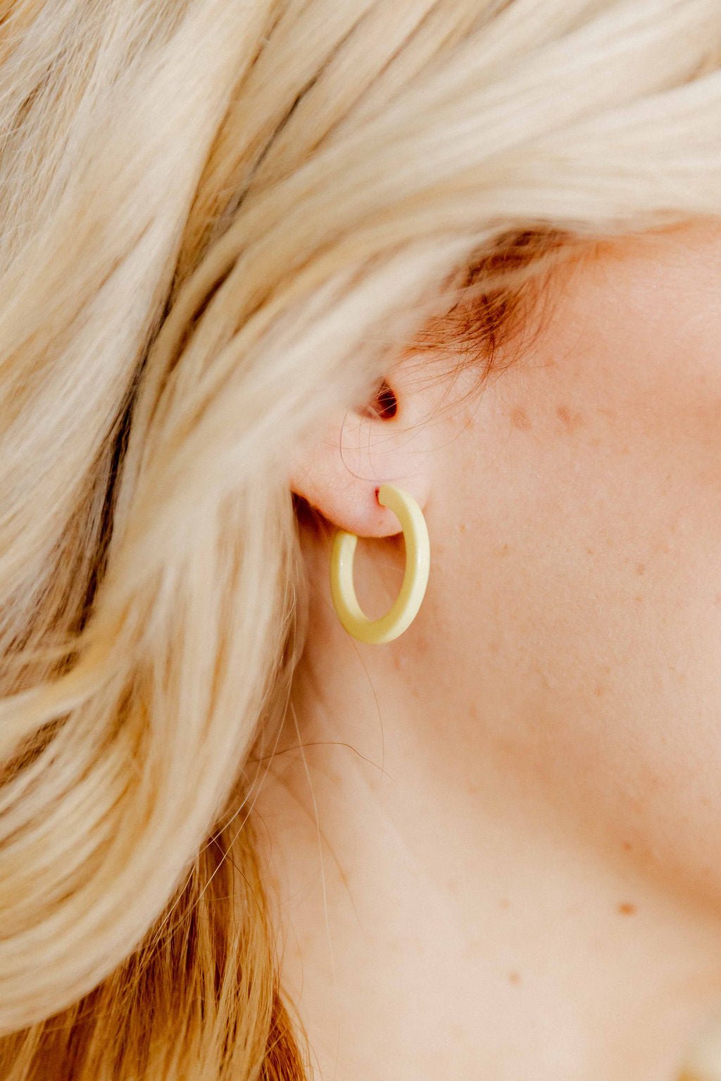 Holly Mini Hoop Earrings - Buttercup Yellow