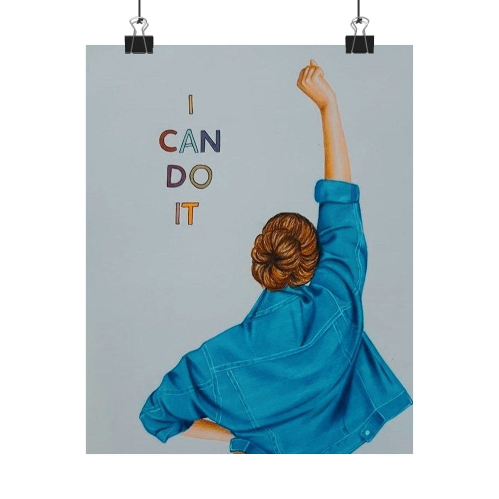 "I Can Do It" Motivational Wall Art – Inspirational Quote Poster – 8x10 Matte Print