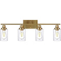 Vanity Lights Fixtures TULUCE 4 Light Bathroom Light Brass Gold Wall Light with Clear Glass Shade, Modern Bathroom Wall Sconce Lighting for Bath, Living Room, Bedroom, Stairs, Gallery, Restaurant