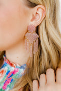 Janelle Statement Earrings - Blush Glitter