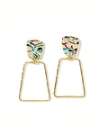 Kaelyn Statement Earrings - Blue-Pink Retro