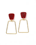 Kaelyn Statement Earrings - Crimson Glitter