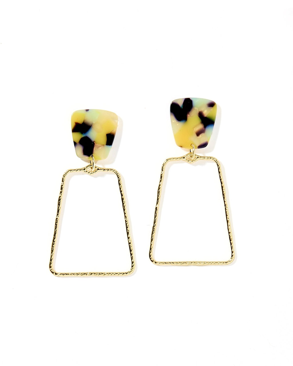 Kaelyn Statement Earrings - Green-Mustard Camo