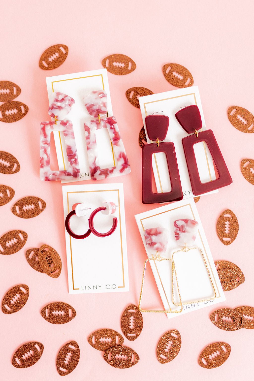 Kaelyn Statement Earrings - Maroon Camo