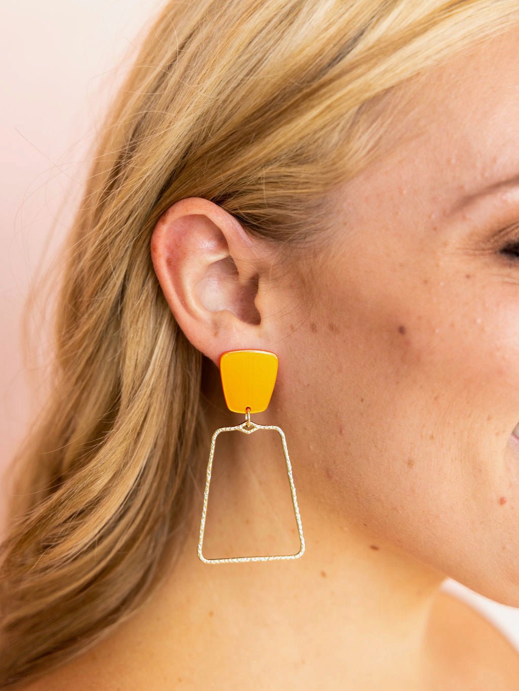 Kaelyn Statement Earrings - Metallic Orange