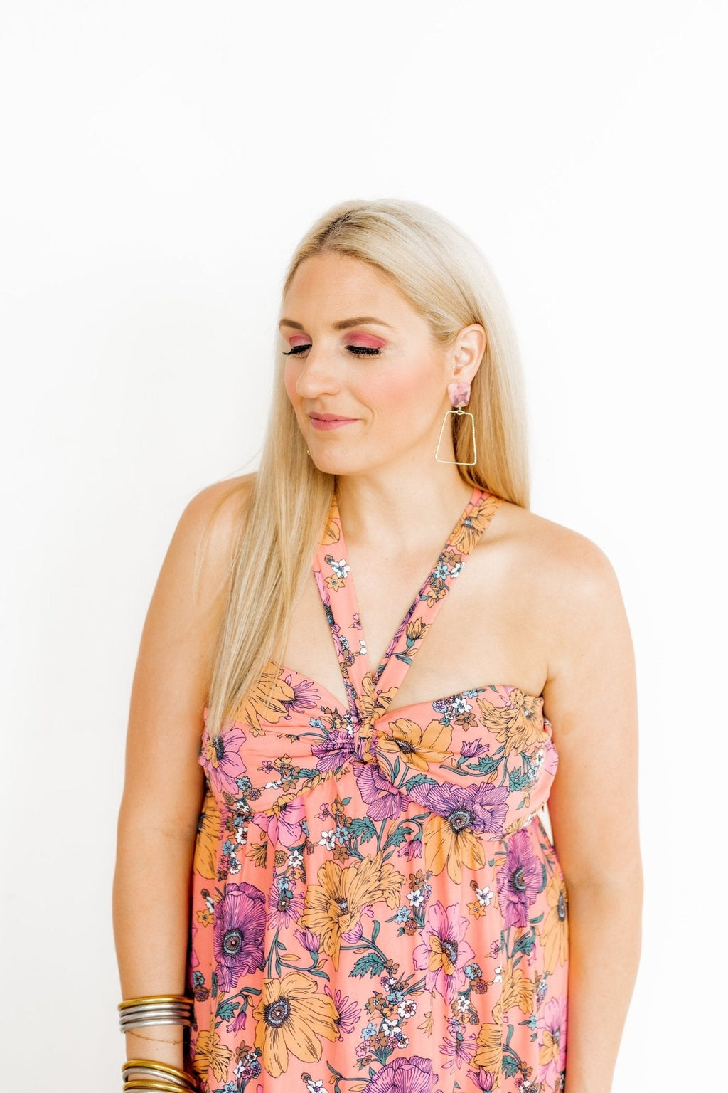 Kaelyn Statement Earrings - Rose Water