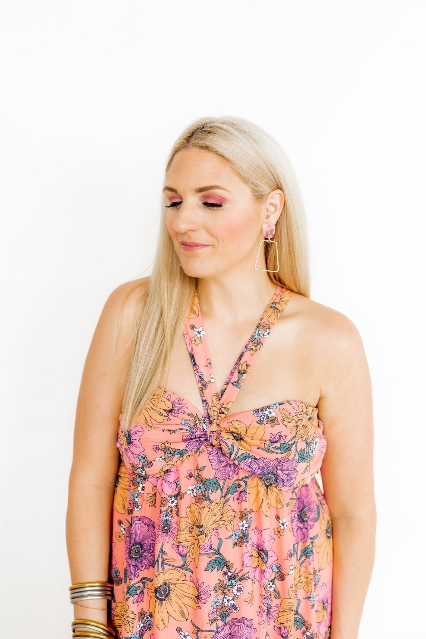 Kaelyn Statement Earrings - Rose Water