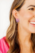 Kaelyn Statement Earrings - Lavender Lines