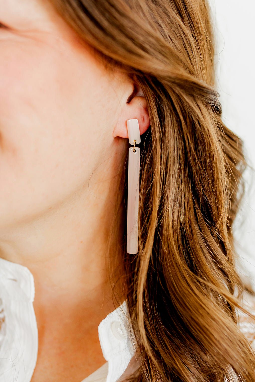Keli Statement Earrings - Blush Satin