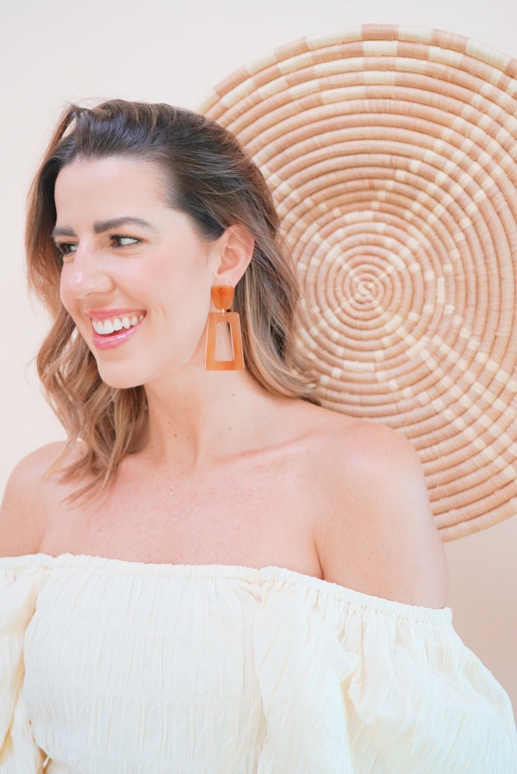Kennedy Statement Earrings - Honey