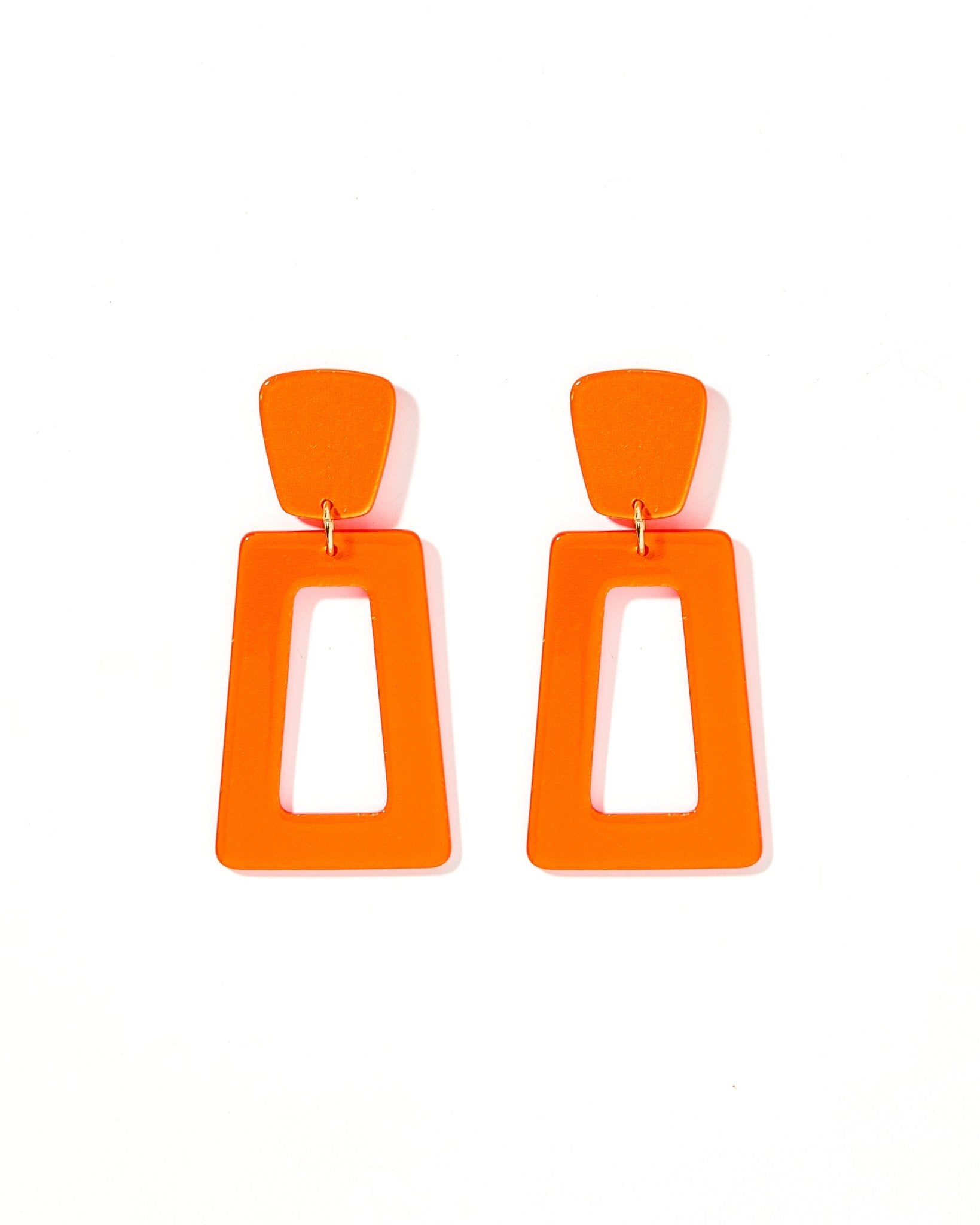 Kennedy Statement Earrings - Metallic Orange