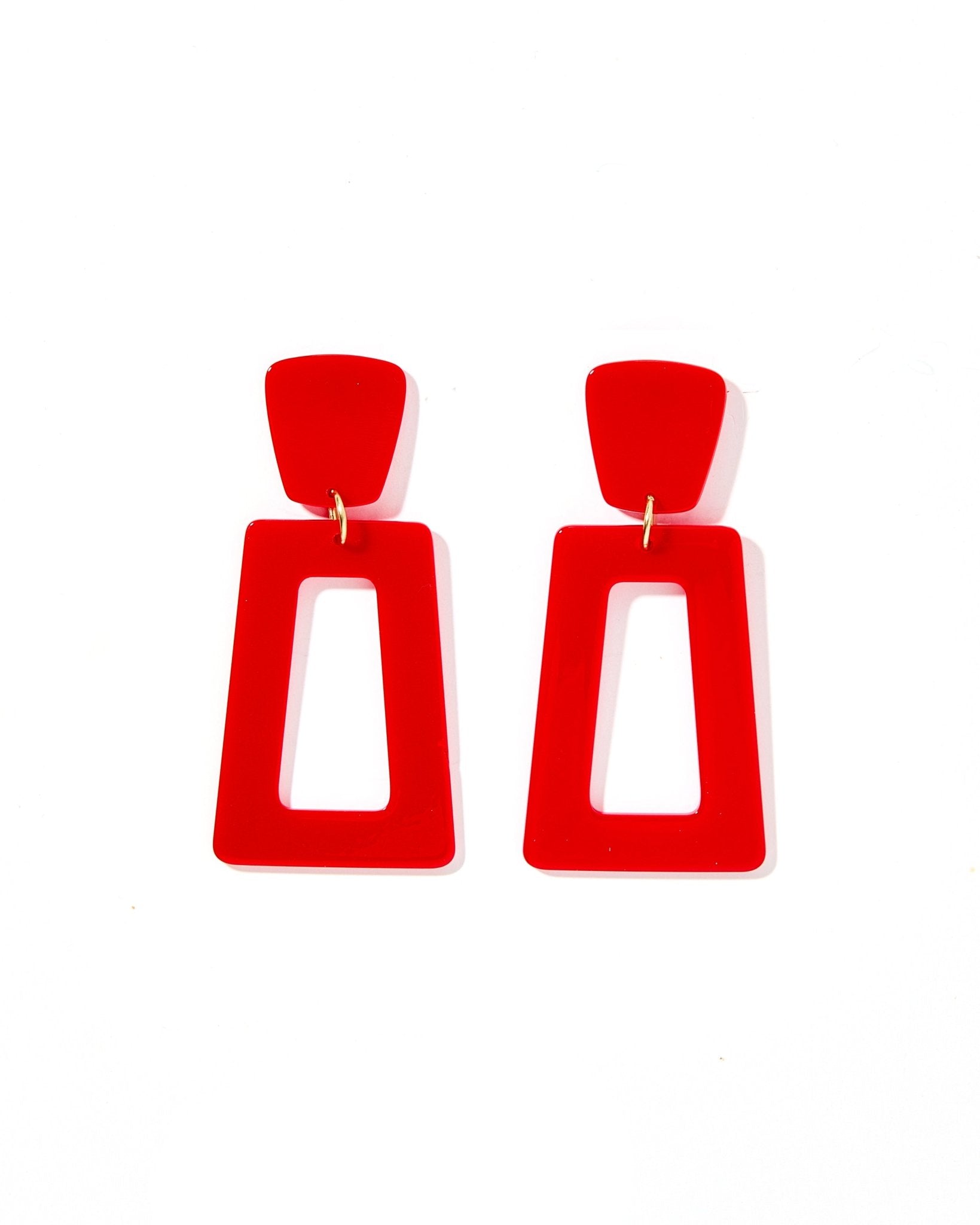 Kennedy Statement Earrings - True Red