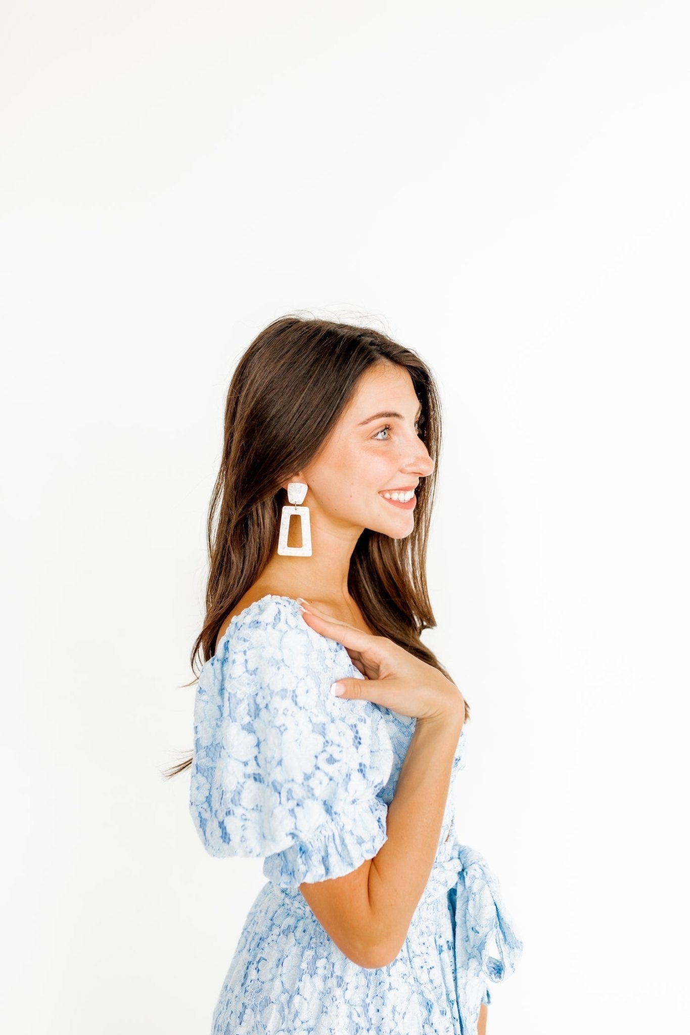 Kennedy Statement Earrings - White Shell