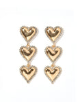 Layla Heart Statement Earrings - Gold