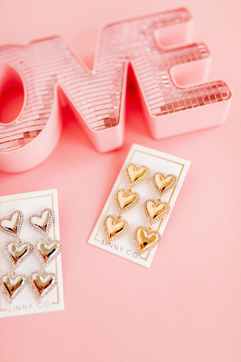 Layla Heart Statement Earrings - Gold