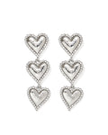 Layla Heart Statement Earrings - Silver