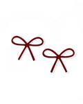 Lola Bow Earrings - Maroon