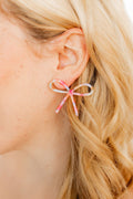Lola Bow Earrings - Pink Sprinkles